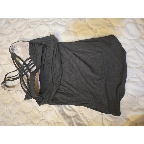 Lululemon Women's dark gray Strappy Back Tank Top with Built-in Bra - Picture 2 of 4